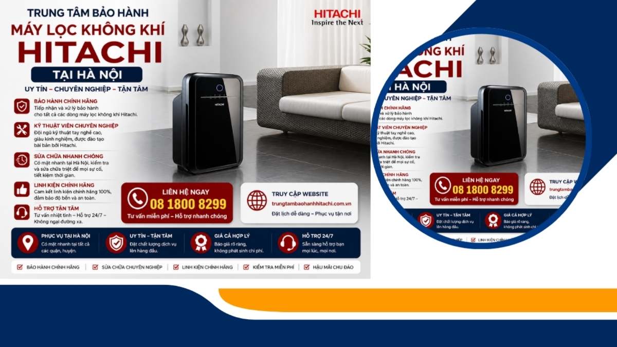 Trung tâm bảo hành máy lọc không khí Hitachi tại Hà Nội – Dịch vụ tận nơi, uy tín.