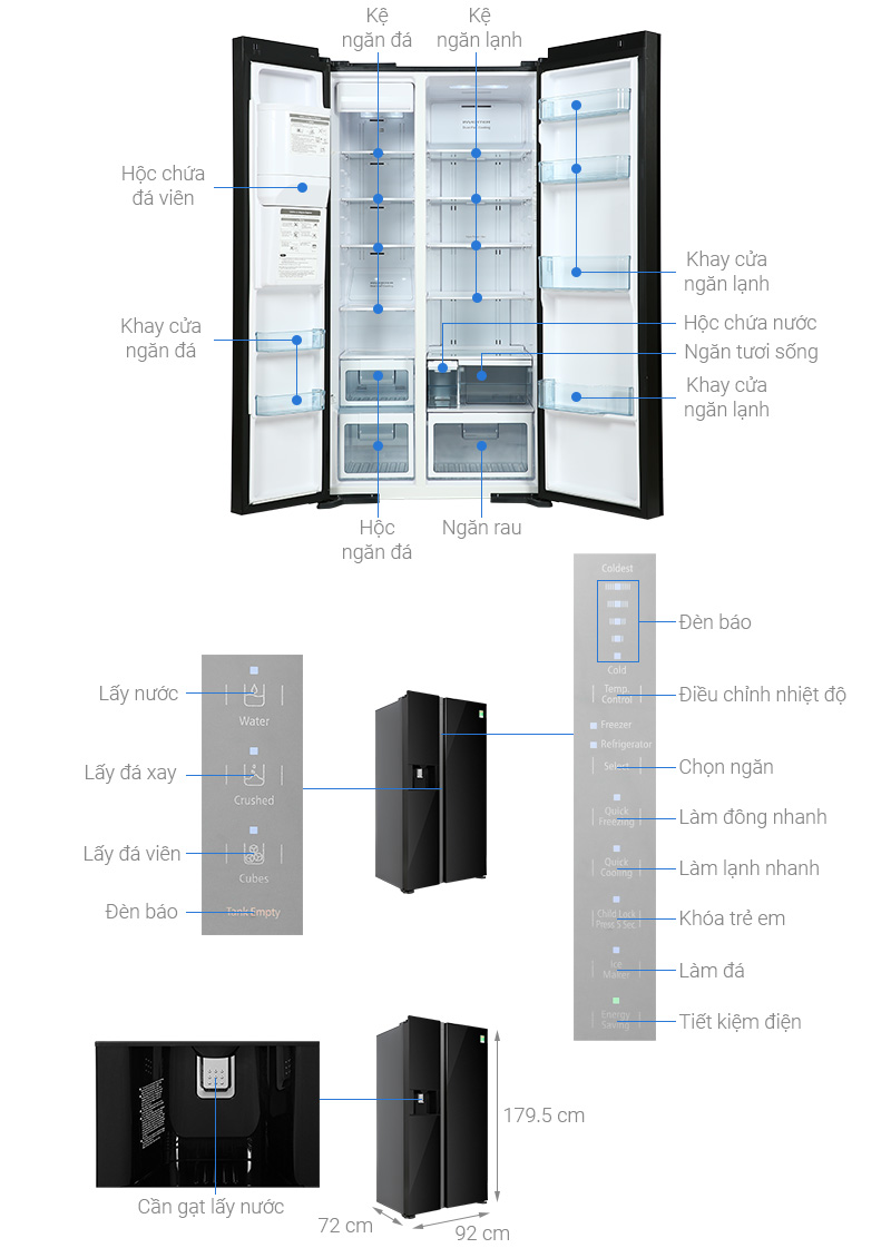 Tủ lạnh Hitachi 573 lít R-SX800GPGV0 GBK