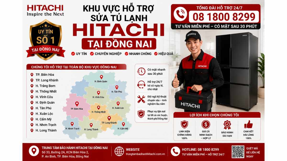 Khu Vực Hỗ Trợ Sửa Tủ Lạnh Hitachi Tại Đồng Nai https://trungtambaohanhhitachi.com.vn - Lh 08 1800 8299