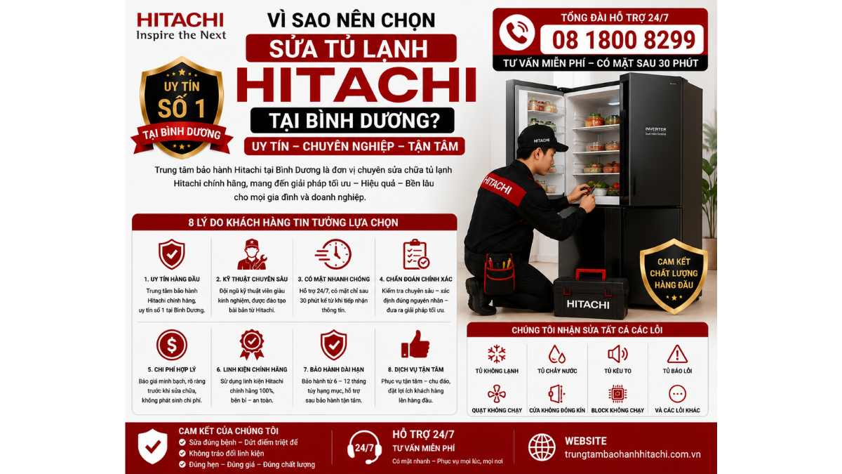 Vì Sao Nên Chọn Sửa Tủ Lạnh Hitachi Tại Bình Dương? https://trungtambaohanhhitachi.com.vn - Lh 08 1800 8299