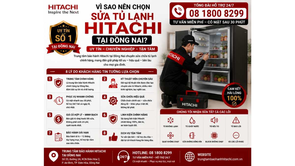 Vì Sao Nên Chọn Sửa Tủ Lạnh Hitachi Tại Đồng Nai? https://trungtambaohanhhitachi.com.vn - Lh 08 1800 8299
