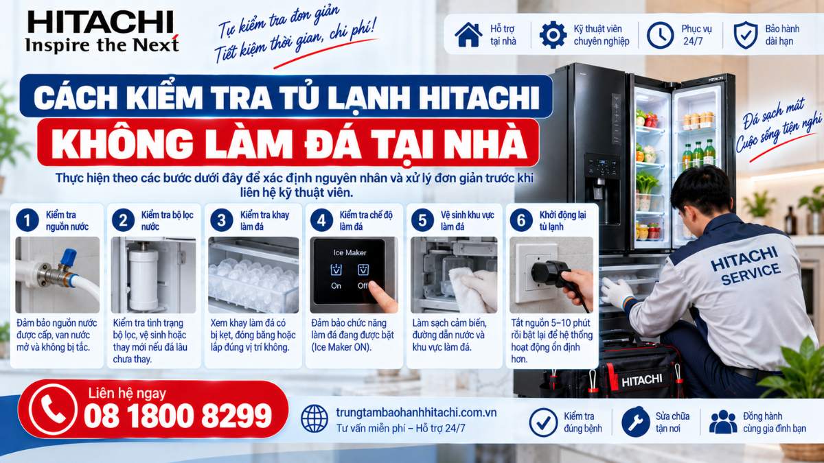Cách Kiểm Tra Tủ Lạnh Hitachi Không Làm Đá Tại Nhà https://trungtambaohanhhitachi.com.vn Lh 08 1800 8299