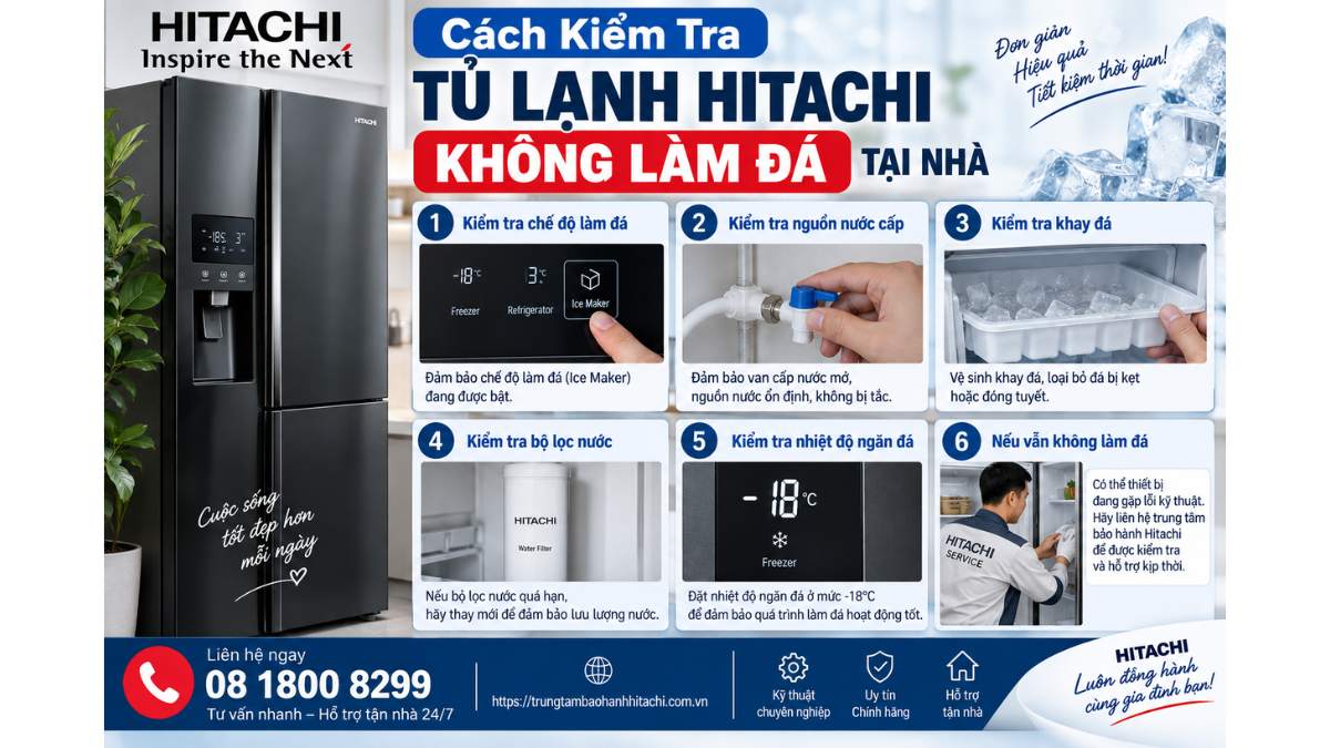 Cách Kiểm Tra Tủ Lạnh Hitachi Không Làm Đá Tại Nhà https://trungtambaohanhhitachi.com.vn Lh 08 1800 8299