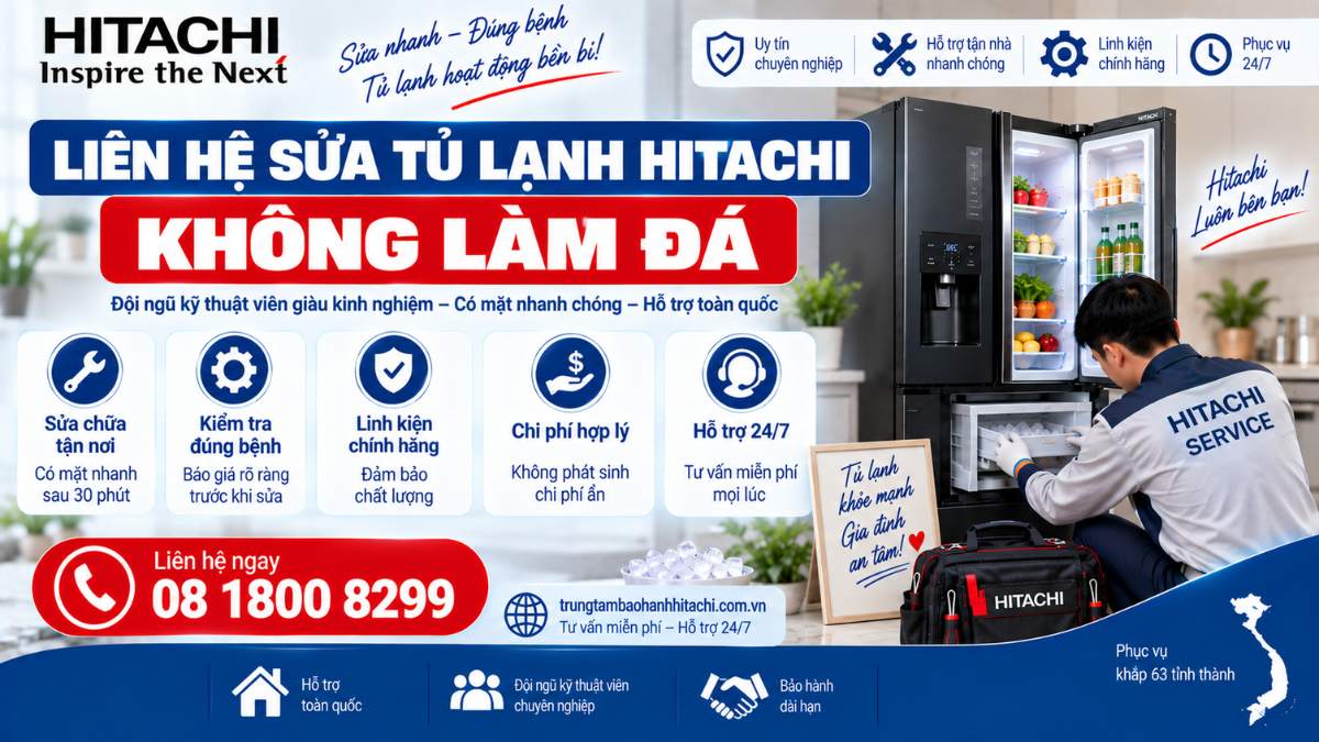 Liên Hệ Sửa Tủ Lạnh Hitachi Không Làm Đá https://trungtambaohanhhitachi.com.vn Lh 08 1800 8299