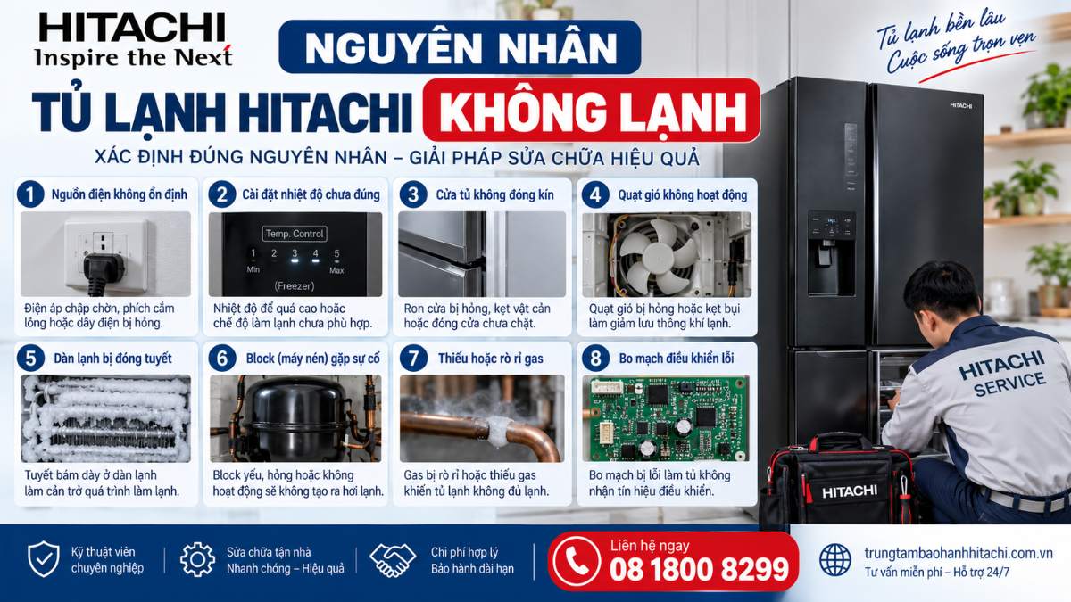 Nguyên Nhân Tủ Lạnh Hitachi Không Lạnh https://trungtambaohanhhitachi.com.vn Lh 08 1800 8299