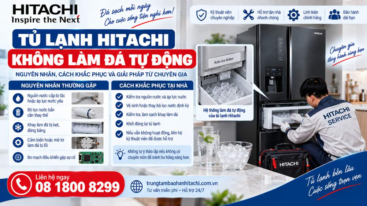 Tủ Lạnh Hitachi Không Làm Đá Tự Động – Nguyên Nhân, Cách Khắc Phục https://trungtambaohanhhitachi.com.vn Lh 08 1800 8299