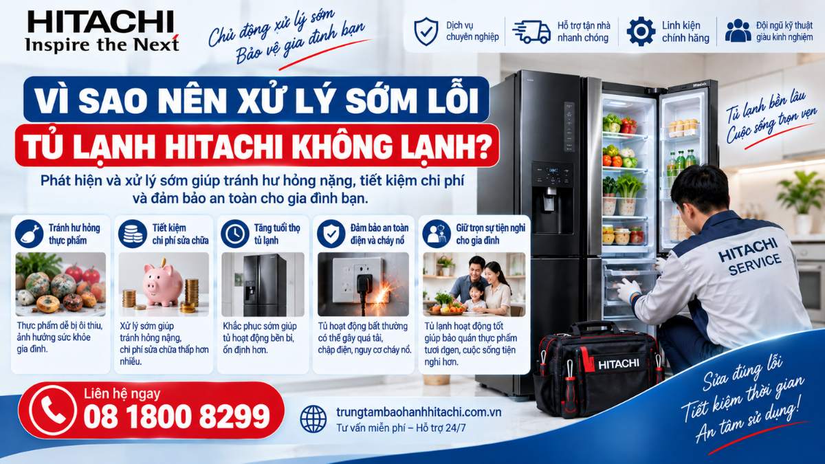 Vì Sao Nên Xử Lý Sớm Lỗi Tủ Lạnh Hitachi Không Lạnh? https://trungtambaohanhhitachi.com.vn Lh 08 1800 8299